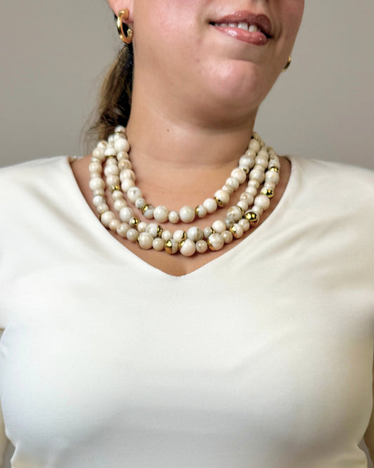 Collar Bolas Mármol - SÜMAI COLLECTION - Collar Bolas Mármol