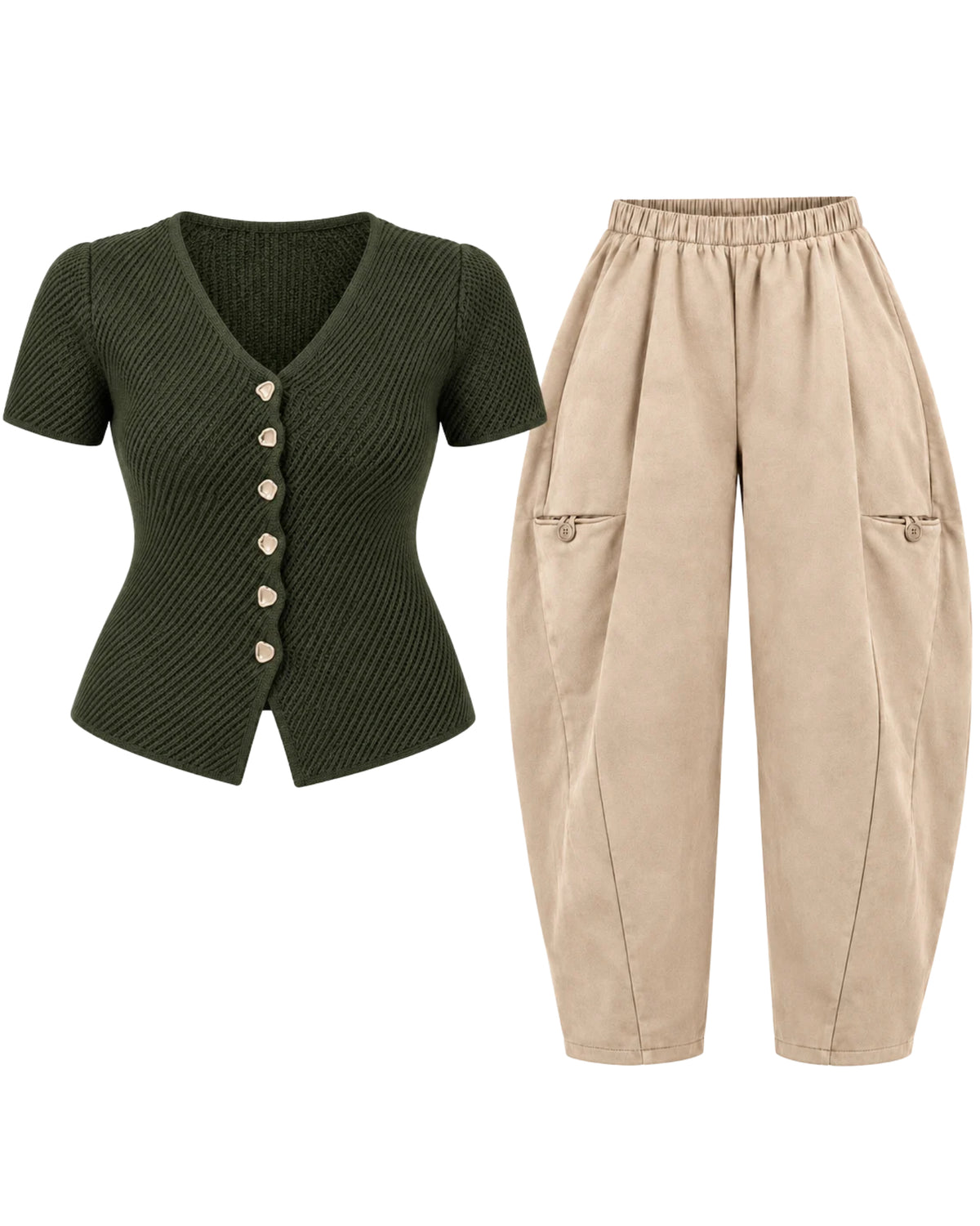Conjunto Jersey Roma + Pantalón Ámsterdam Beige