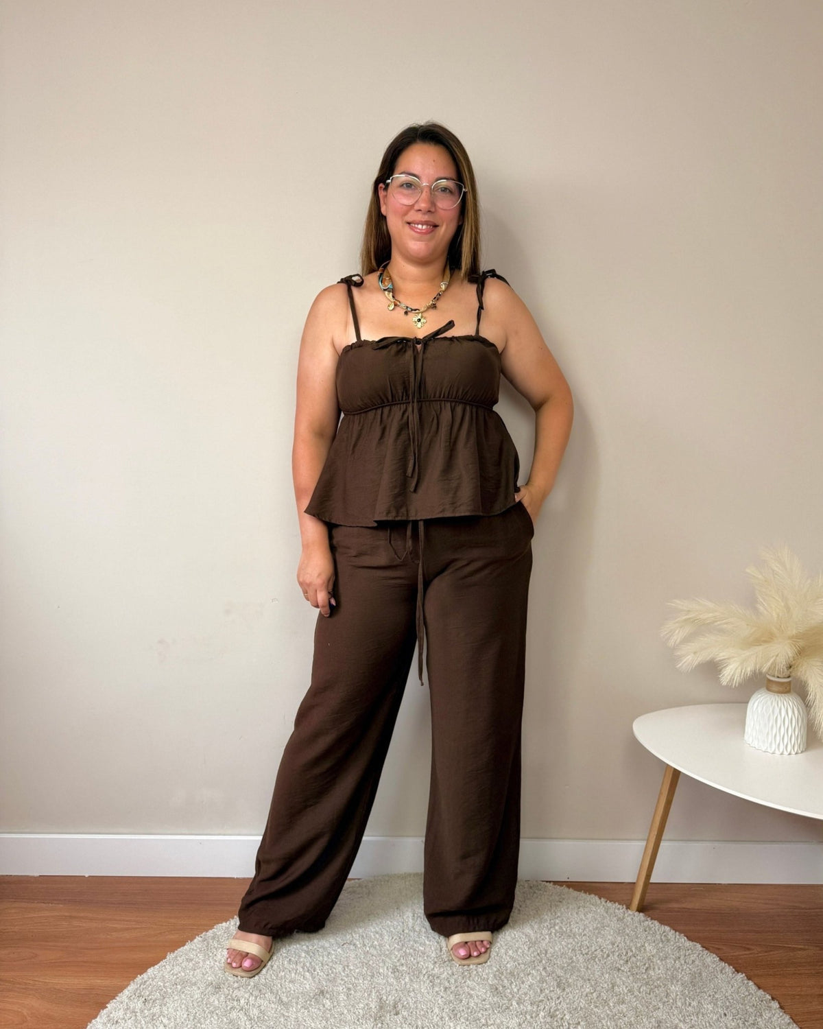 Conjunto Lazada - SÜMAI COLLECTION - Marrón chocolate