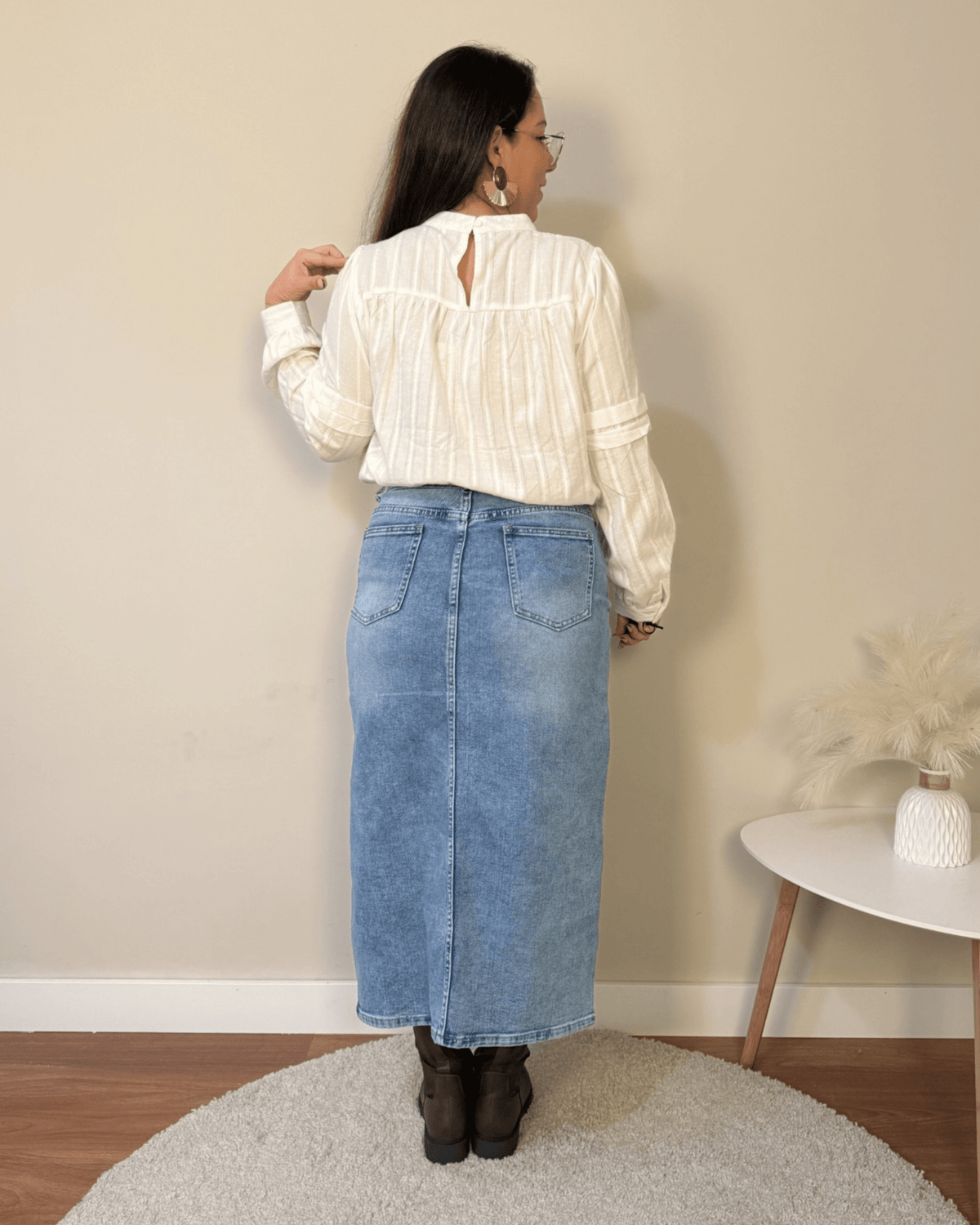 Falda Denim Midi - SÜMAI COLLECTION - Falda Denim Midi