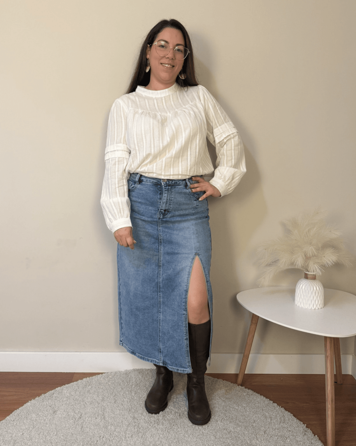 Falda Denim Midi - SÜMAI COLLECTION - Falda Denim Midi