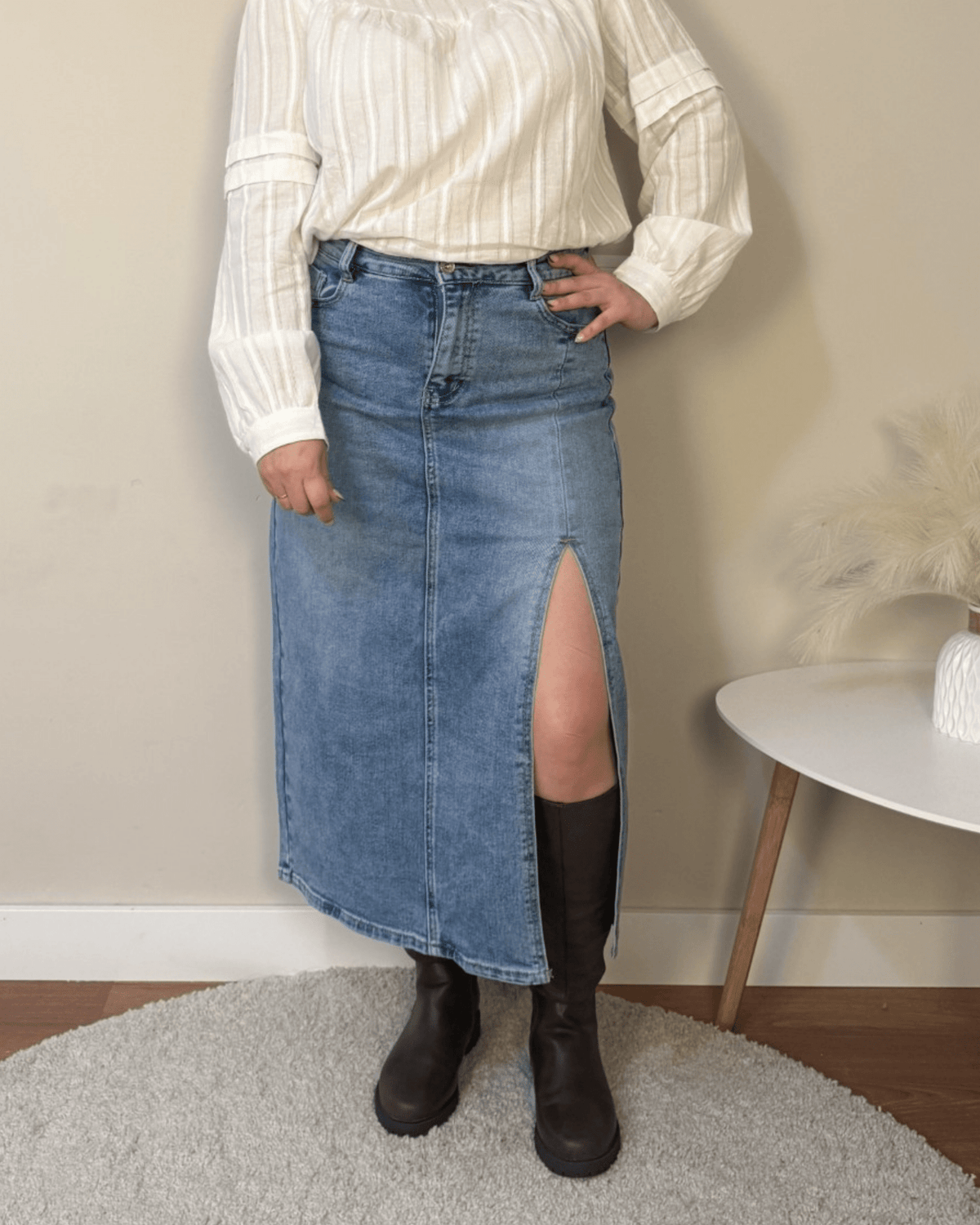 Falda Denim Midi - SÜMAI COLLECTION - Falda Denim Midi