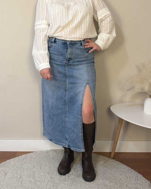 Falda Denim Midi