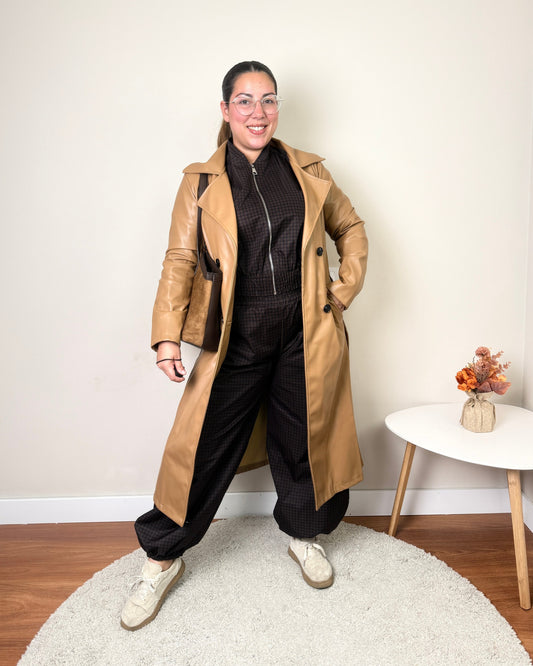 Gabardina Manhattan camel