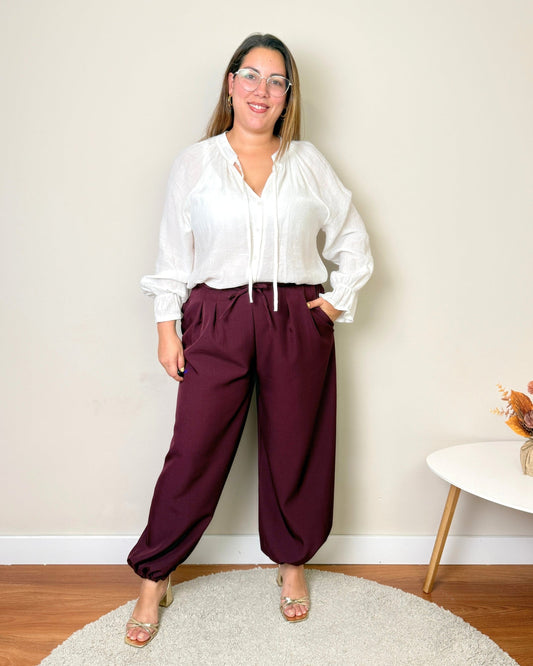 Pantalón Bruselas burdeos - SÜMAI COLLECTION - Burdeos