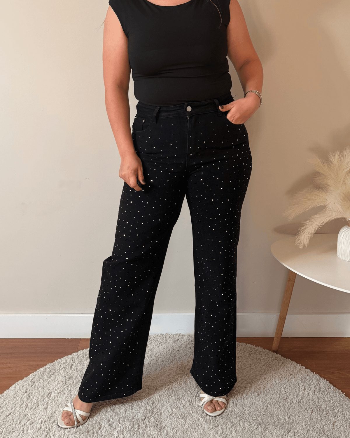 Pantalón Vaquero Brillo - SÜMAI COLLECTION - Negro